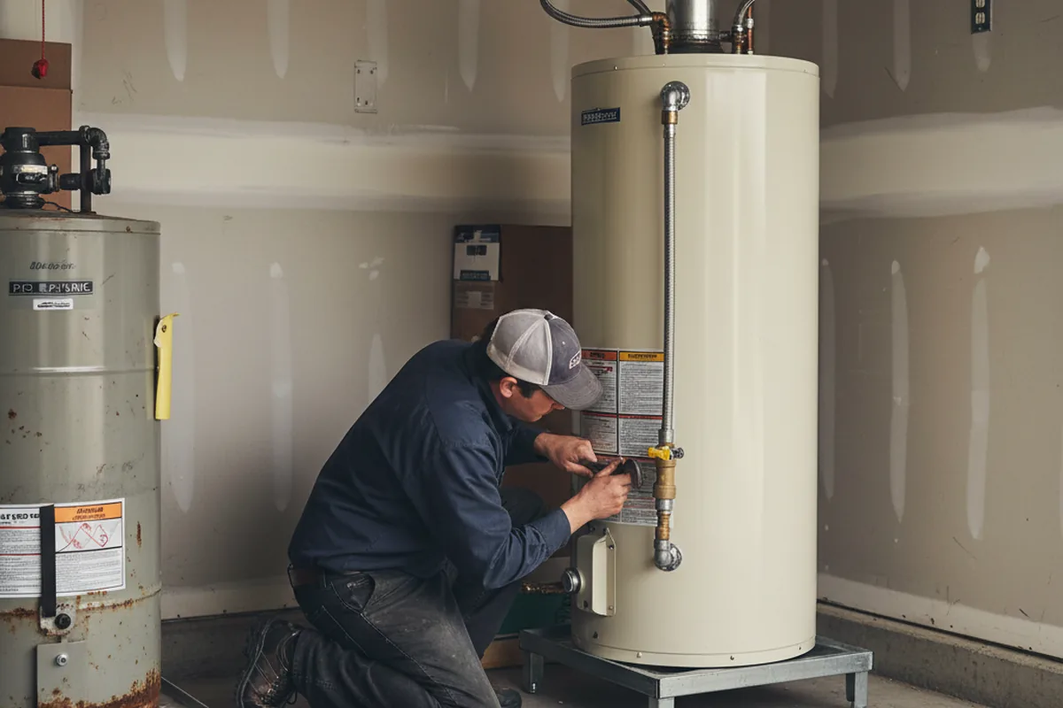 Water heater and shutoff valve replacement in Hobart
